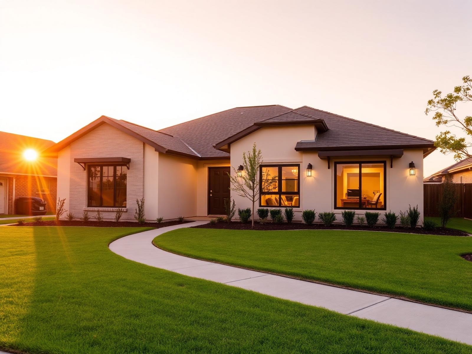 A welcoming DFW home at golden hour